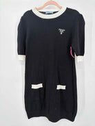 Pre-Owned Prada Black Size 42/8 Knit Short Short Sleeve Dress | True Fashionistas.