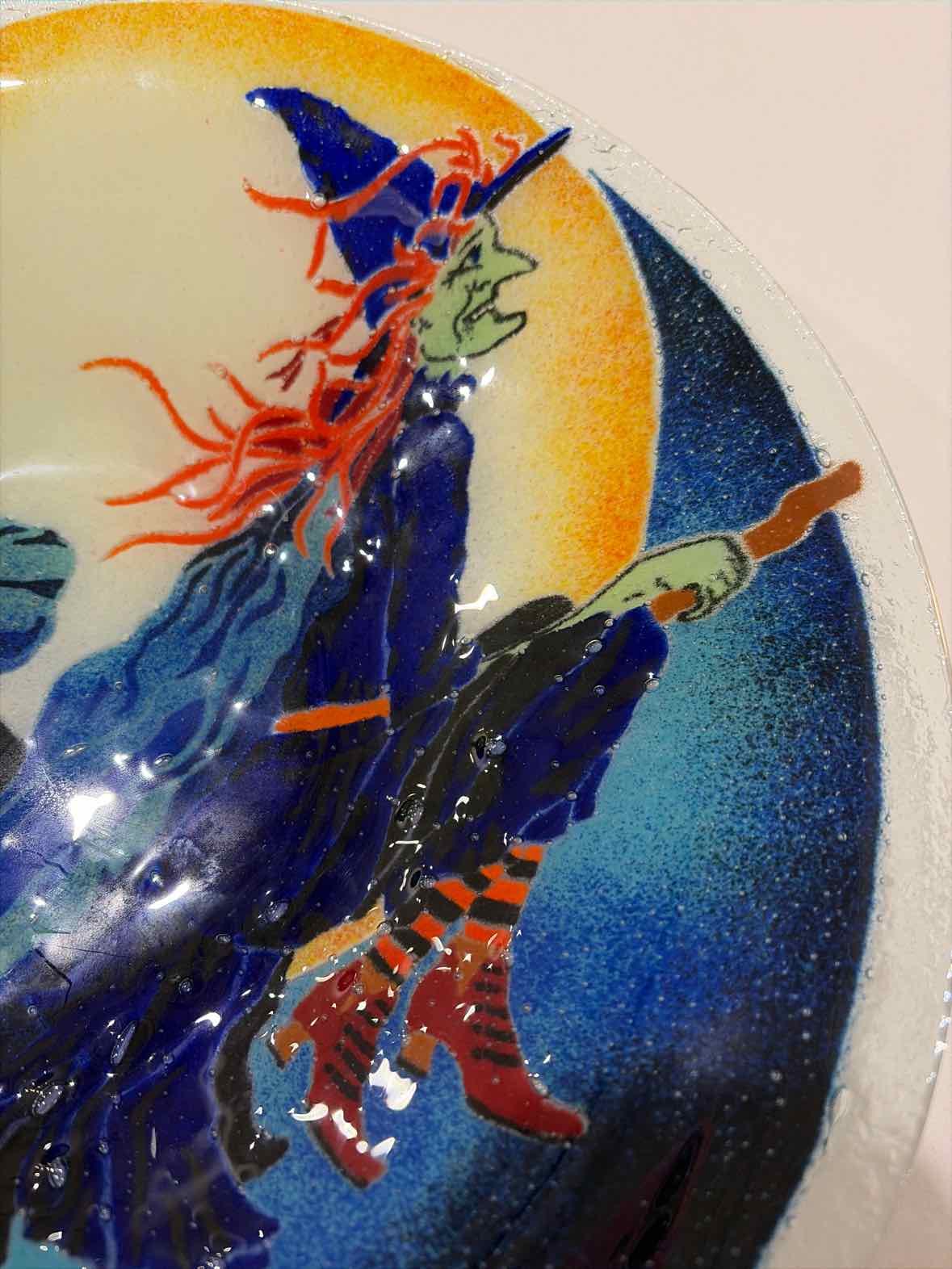 Glass Flying Broom Halloween Bowl | True Fashionistas.