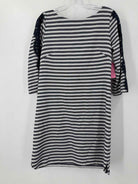 Pre-Owned Eliza J Blue Size 6 Stripe Short Long Sleeve Dress | True Fashionistas.