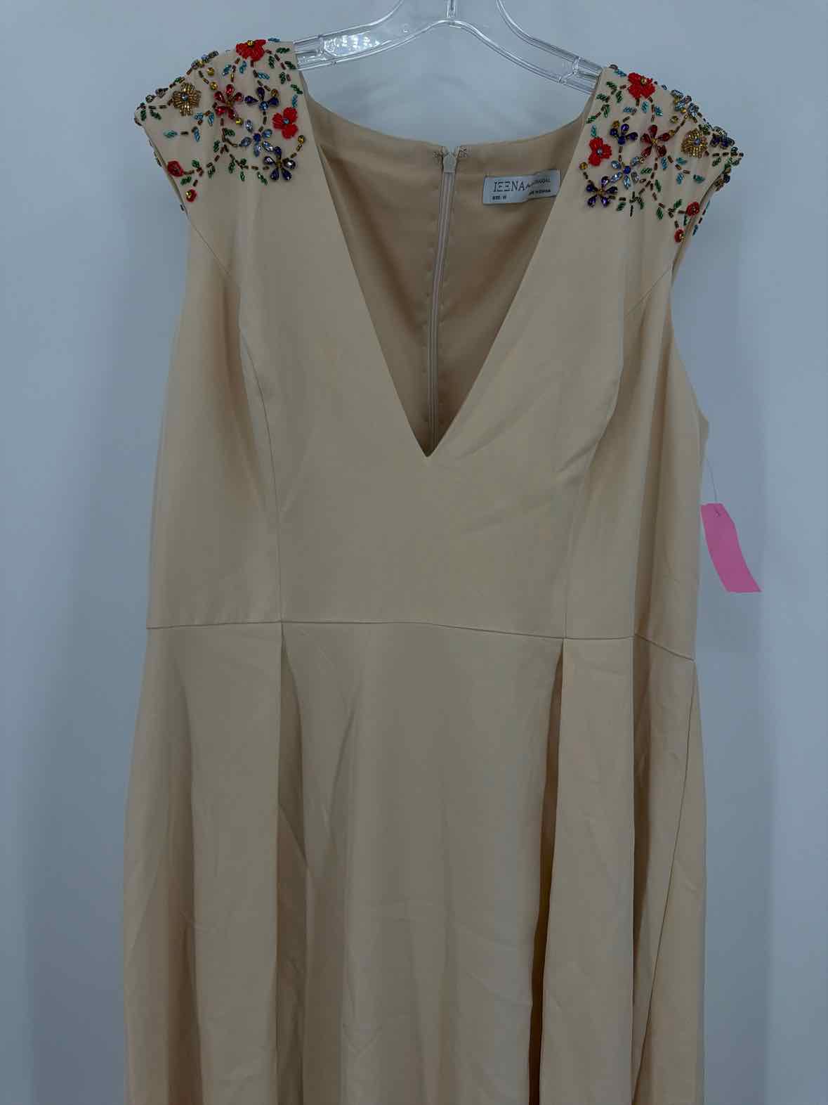 Pre-Owned Ieena for Mac Duggal Tan Size 18 Ball Long Evening Gown | True Fashionistas.