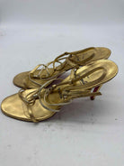 Pre-Owned Christian Louboutin Gold Size 8 Strappy Heels | True Fashionistas.