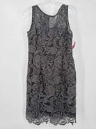 Pre-Owned Adrianna Papell Grey Size 4 Lace Cocktail Short Evening Gown | True Fashionistas.