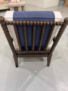 Blue and Whitel Fabric Living Room Spool  Chair | True Fashionistas.
