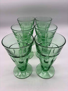 Set Of 6 Vintage Green Patterned  Glasses | True Fashionistas.