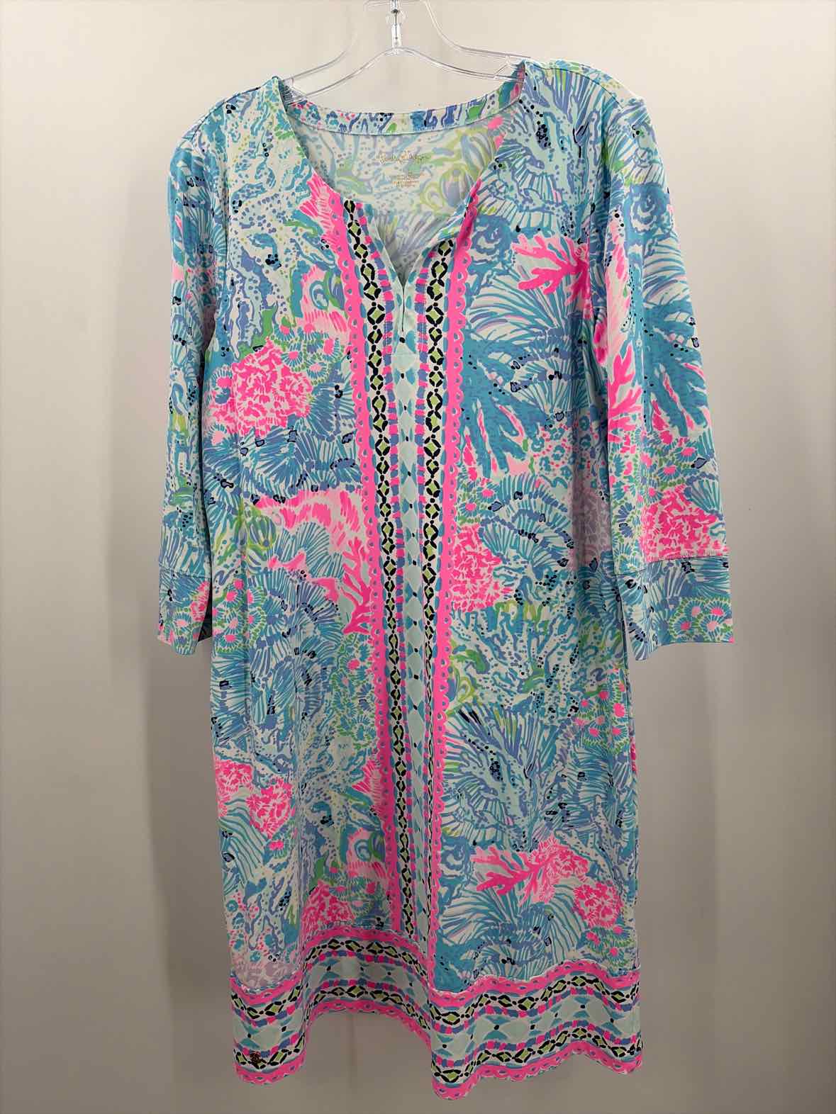 Pre-Owned Lilly Pulitzer Blue Size Large Knee Length Long Sleeve Dress | True Fashionistas.