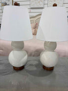 Set of 2 Ralph Lauren White Ceramic Double Gourd Stacked Lamps | True Fashionistas.