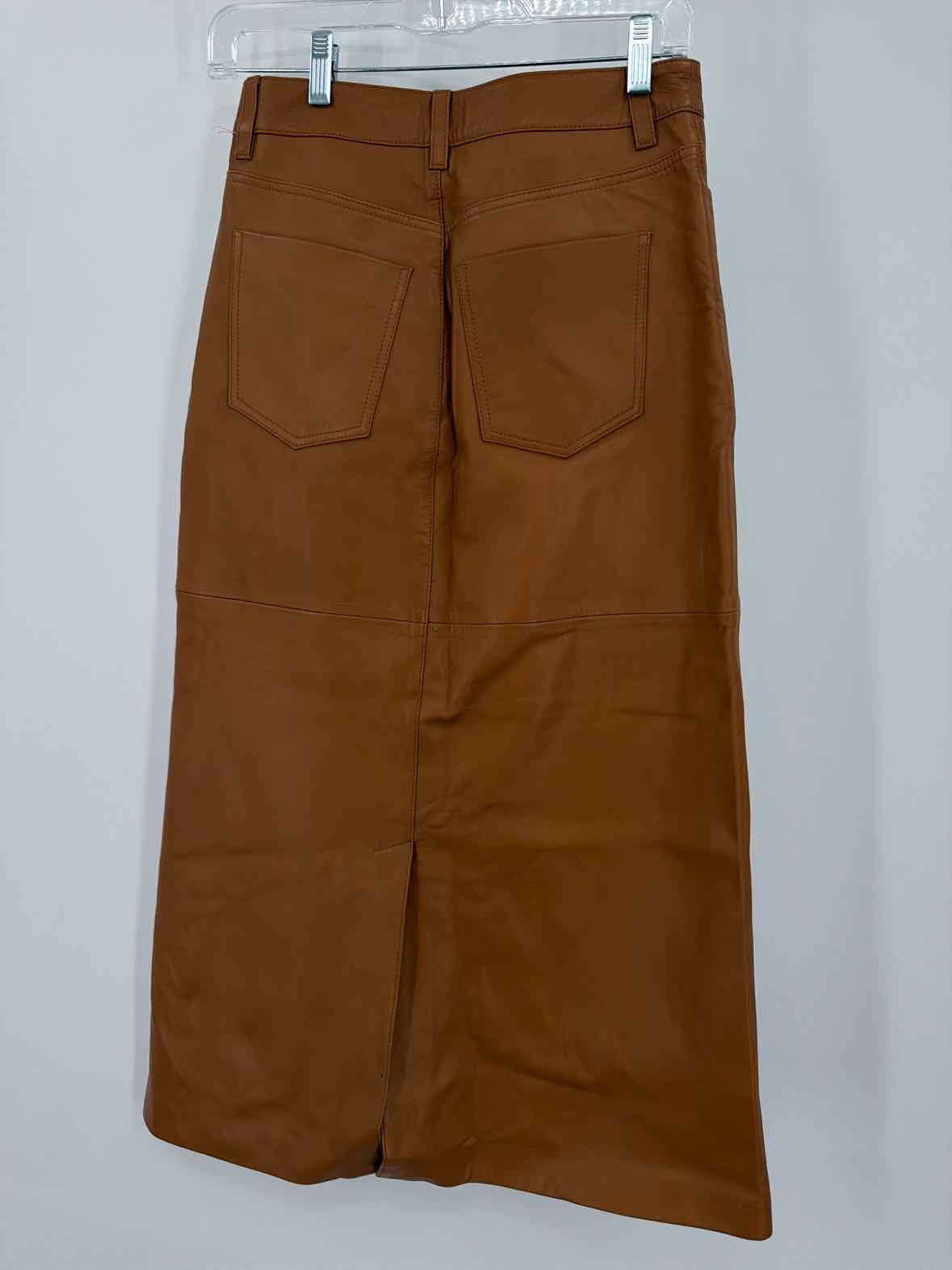 Pre-Owned 7 For All Mankind Tan Size 25 Leather Maxi Skirt | True Fashionistas.