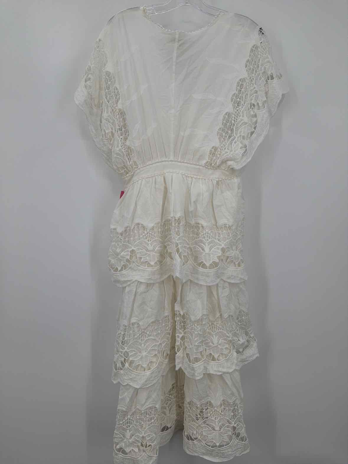 Pre-Owned Farm Rio White Size Small Long Short Sleeve Dress | True Fashionistas.