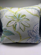 Aqua & Green Botanical Leaf Pillow | True Fashionistas.