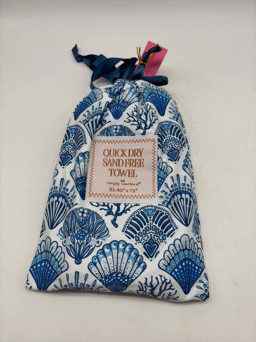 Simply Southern Bloue Shell Quick Dry Sand Free Towel – True Fashionistas