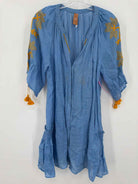 Pre-Owned March 11 Blue Size Large Short Long Sleeve Dress | True Fashionistas.