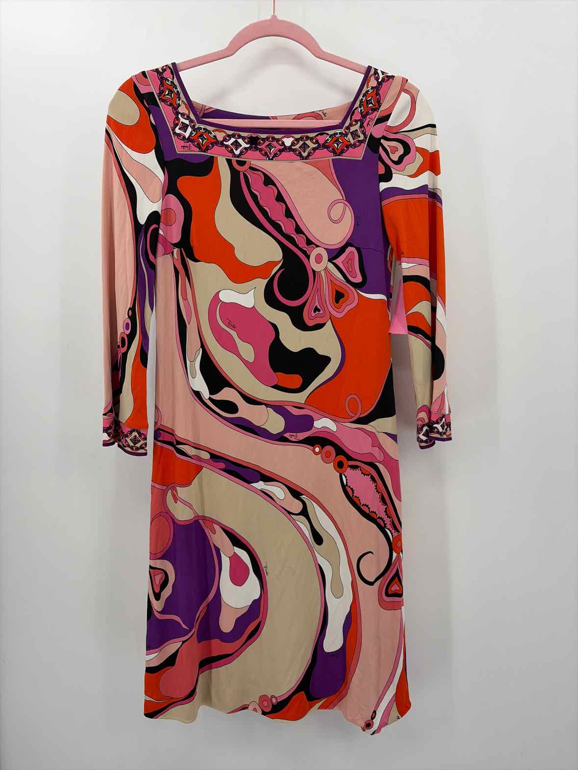 Emilio Pucci Pink Size 4 Knee Length Long Sleeve Dress | True Fashionistas.