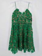 Pre-Owned Self Portrait Green Size 8 Lace Cocktail Short Sleeveless Dress | True Fashionistas.