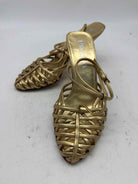 Pre-Owned Prada Gold Size 5.5 Strappy Heels | True Fashionistas.