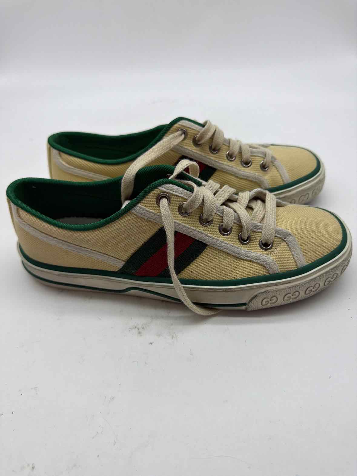Pre-Owned Gucci Yellow Size 36.5 Canvas Athletic Shoes | True Fashionistas.
