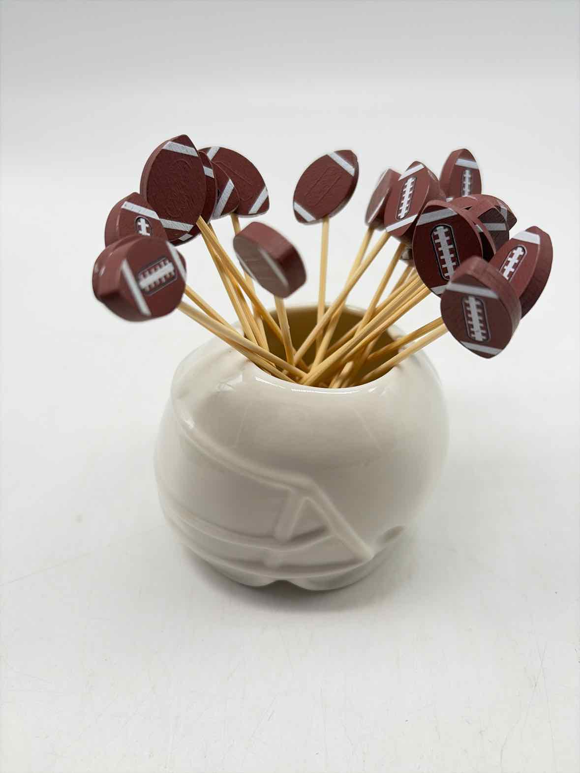 White Football Toothpick Holder | True Fashionistas.