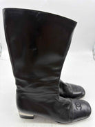 Pre-Owned Chanel Black Size 6.5 Leather Tall Boots | True Fashionistas.