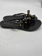 Pre-Owned Valentino Black Size 6 Jelly Rockstud Thong Sandals | True Fashionistas.