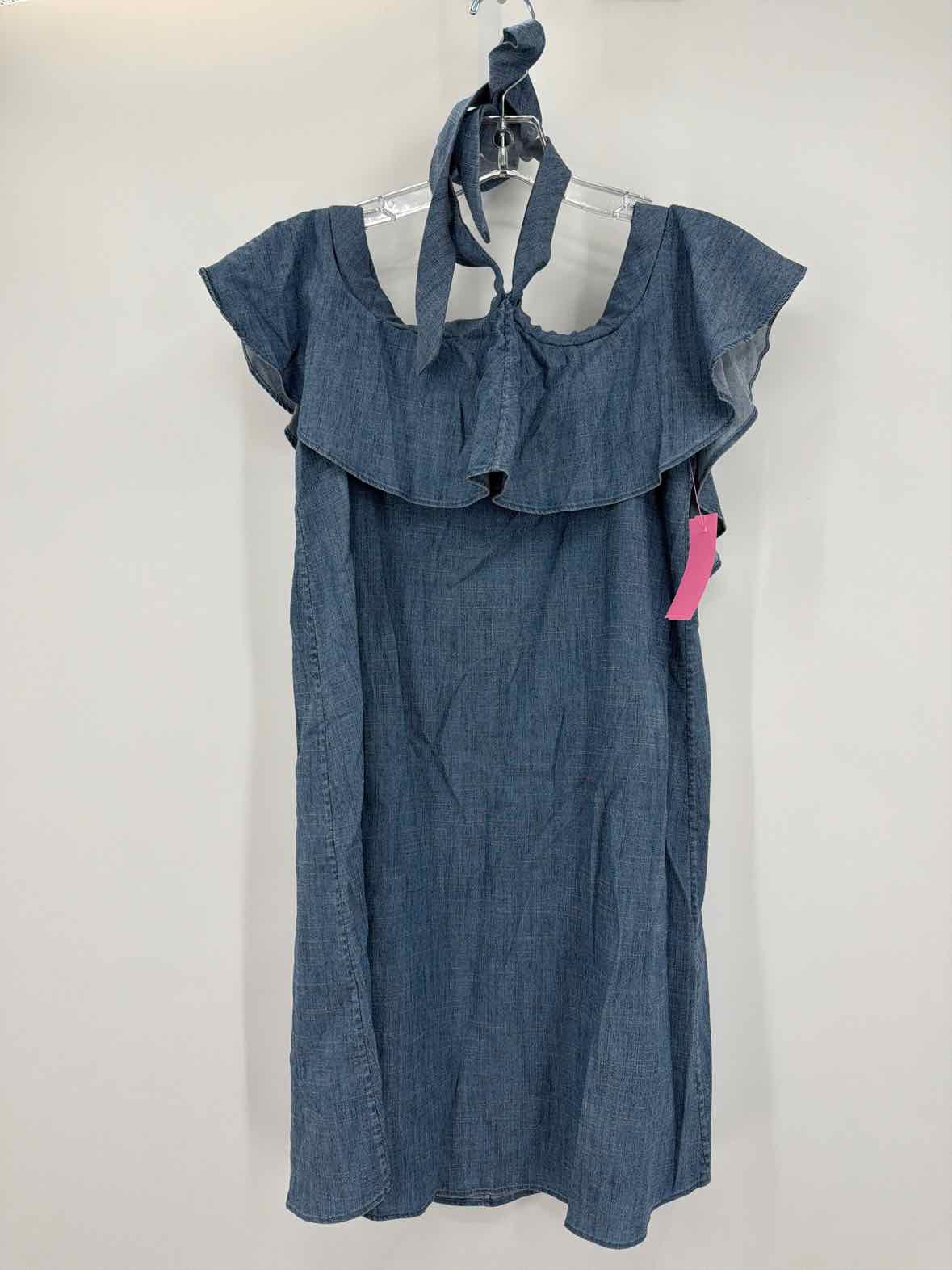 Pre-Owned Alice + Olivia Blue Size XS Denim One Shoulder Short Sleeveless Dress | True Fashionistas.