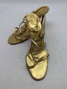 Pre-Owned Christian Louboutin Gold Size 8 Strappy Heels | True Fashionistas.