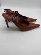 Pre-Owned Sergio Rossi Tan Size 9 Slingback Heels | True Fashionistas.
