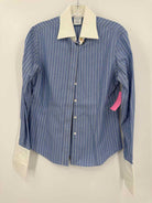 Pre-Owned Brooks Brothers Blue Size 6 Stripe Button Down | True Fashionistas.