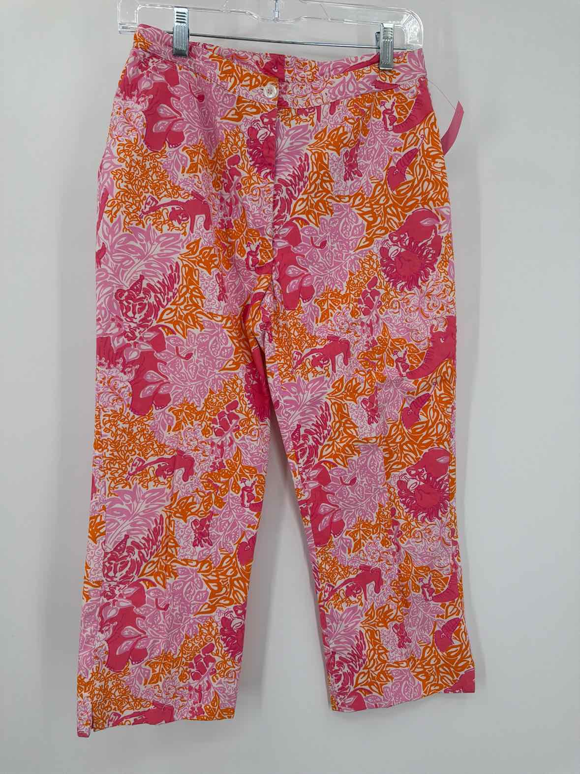 Pre-Owned Lilly Pulitzer Pink Size 2 Vintage Printed Pants | True Fashionistas.