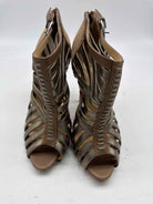 Pre-Owned Christian Louboutin Gold Size 8 Caged Heels | True Fashionistas.