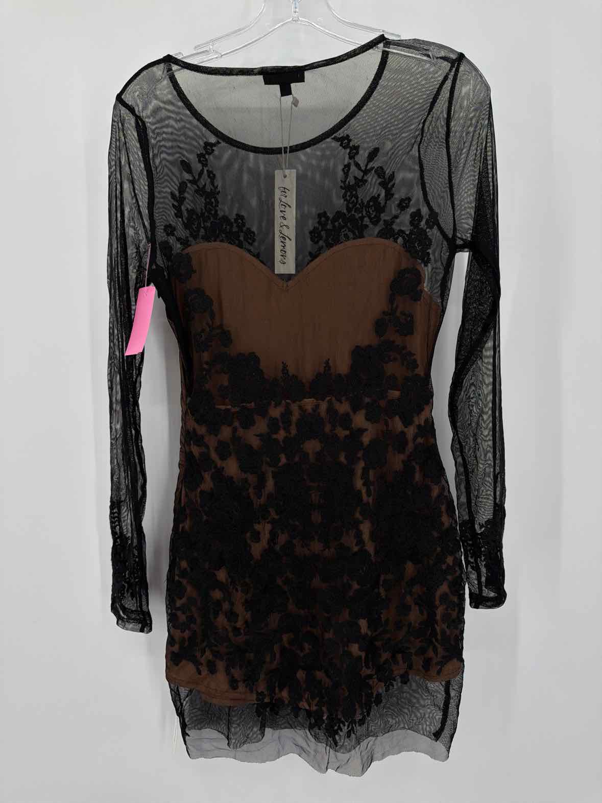 Pre-Owned For Love & Lemons Black Size XS Lace Cocktail Short Long Sleeve Dress | True Fashionistas.