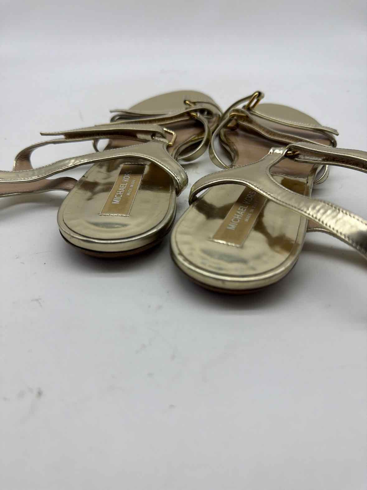 Pre-Owned Michael Kors Collection Gold Size 38.5 Strappy Sandals | True Fashionistas.