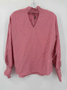 Pre-Owned Haute Rogue Red Size Medium Check Blouse | True Fashionistas.