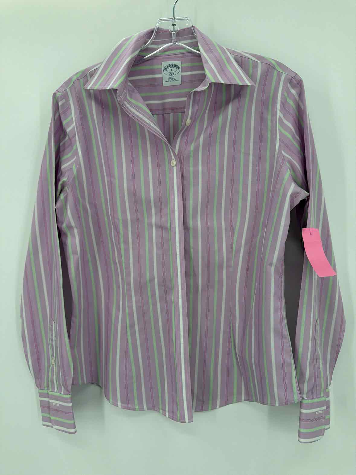 Pre-Owned Brooks Brothers Purple Size 6 Stripe Button Down | True Fashionistas.