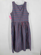 Pre-Owned Cettina Bucca Blue Size 46/12 Stripe Short Sleeveless Dress | True Fashionistas.