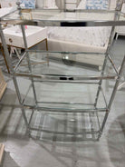 Glass & Silver Etagere w/4 Shelves | True Fashionistas.