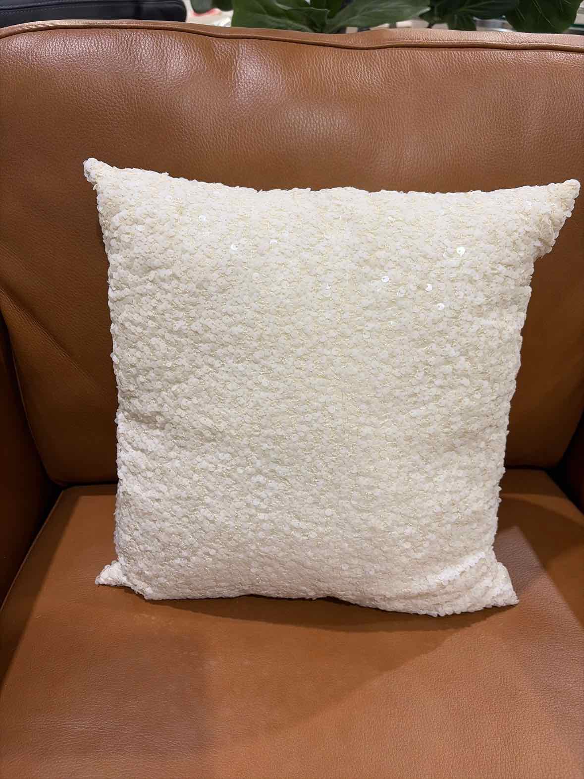 White Sequin Pillow | True Fashionistas.