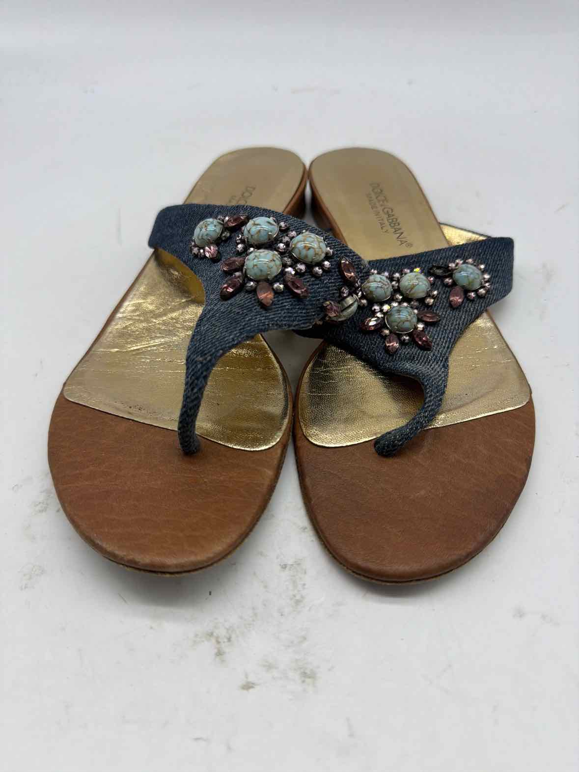 Pre-Owned Dolce & Gabbana Blue Size 6 Denim Thong Sandals | True Fashionistas.