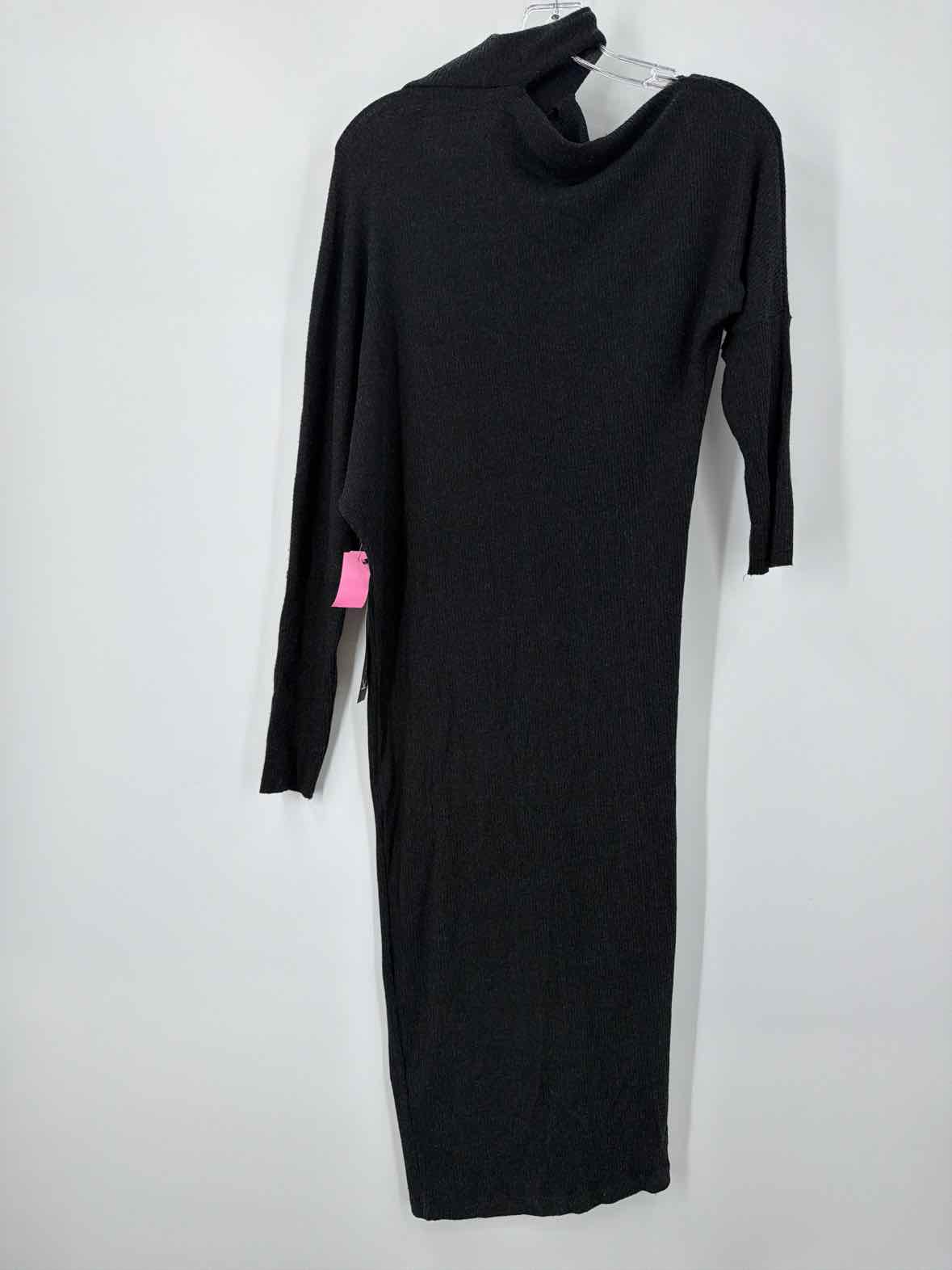 Pre-Owned Enza Costa Grey Size Medium Knit Midi Long Sleeve Dress | True Fashionistas.