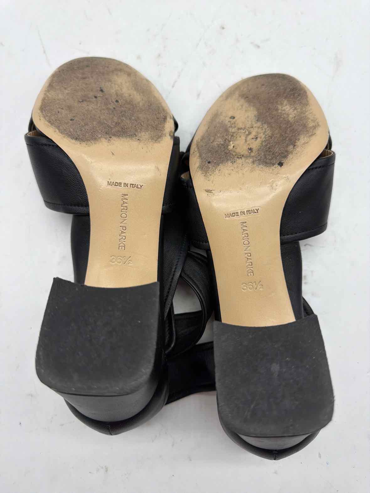 Pre-Owned Marion Parke Black Size 6.5 Strappy Heels | True Fashionistas.