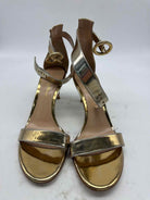 Pre-Owned Gianvito Rossi Gold Size 5.5 Ankle Strap Heels | True Fashionistas.