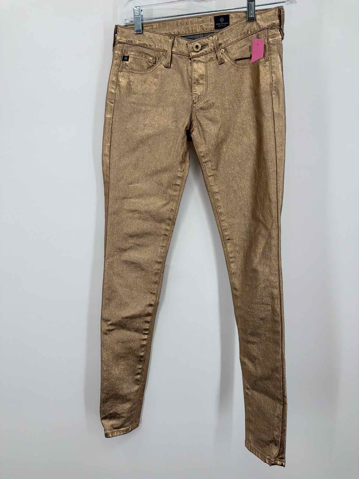 Pre-Owned AG Gold Size 24 Metallic Jeans | True Fashionistas.