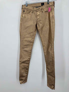 Pre-Owned AG Gold Size 24 Metallic Jeans | True Fashionistas.