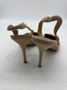 Pre-Owned Manolo Blahnik Tan Size 8.5 Slingback Heels | True Fashionistas.