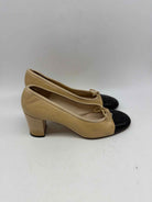 Pre-Owned Chanel Tan Size 39.5 Block Heel Heels | True Fashionistas.