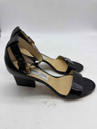 Pre-Owned Jimmy Choo Black Size 8 Patent Leather Ankle Strap Heels | True Fashionistas.