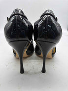 Pre-Owned Dolce & Gabbana Black Size 6.5 Patent Leather Peep Toe Heels | True Fashionistas.
