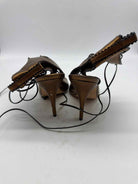 Pre-Owned Manolo Blahnik Gold Size 35.5 Caged Heels | True Fashionistas.