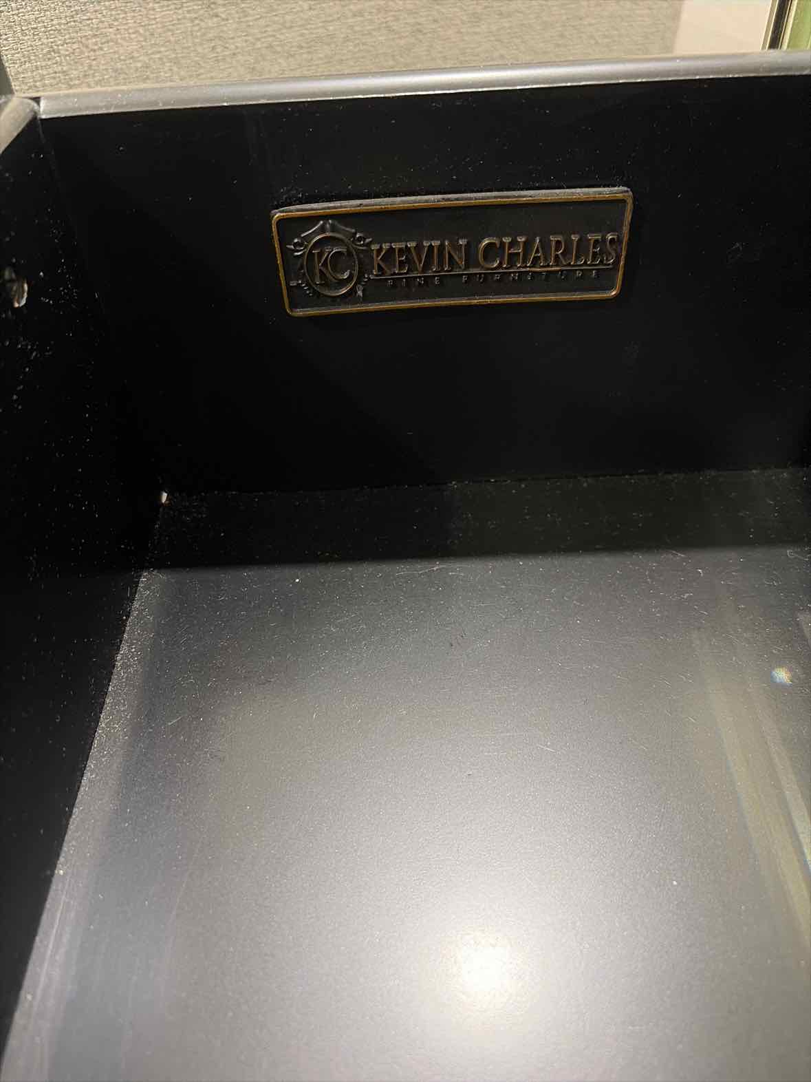 Kevin Charles Champagne Frame Mirrored Nightstand | True Fashionistas.