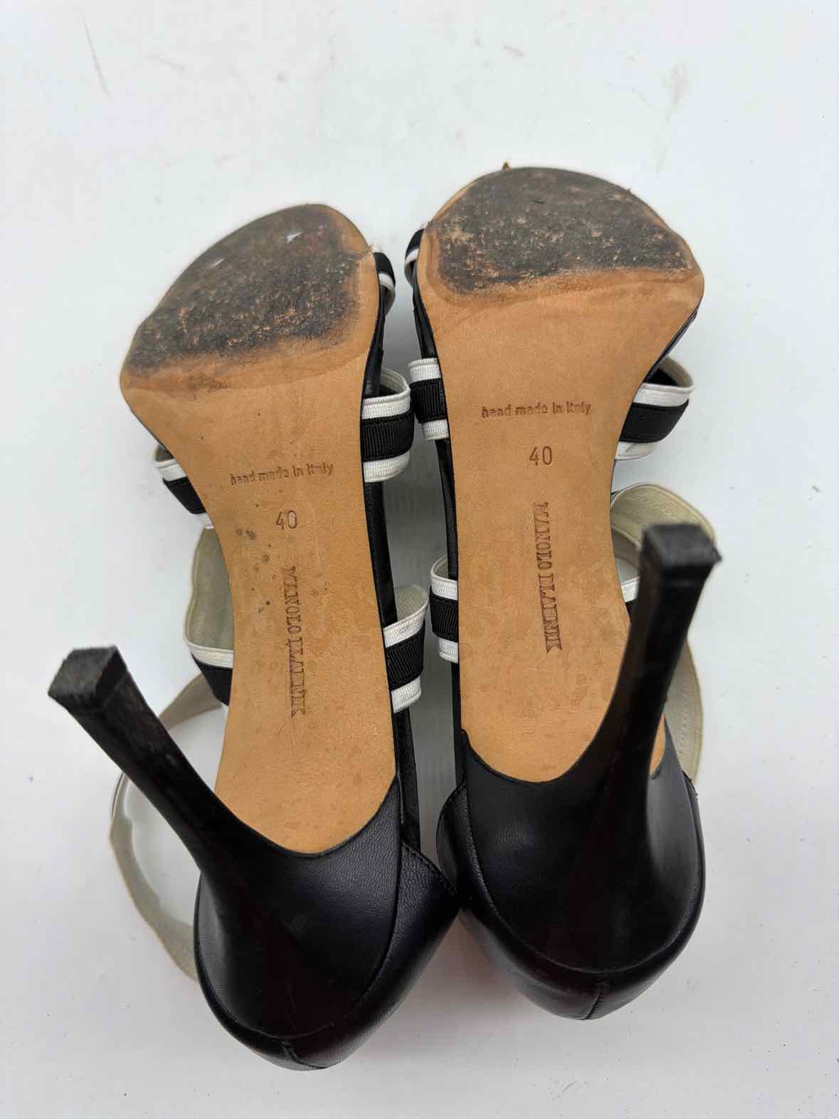 Pre-Owned Manolo Blahnik Black Size 40 Strappy Heels | True Fashionistas.