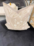Taupe & White Cherry Blossom Pillow | True Fashionistas.