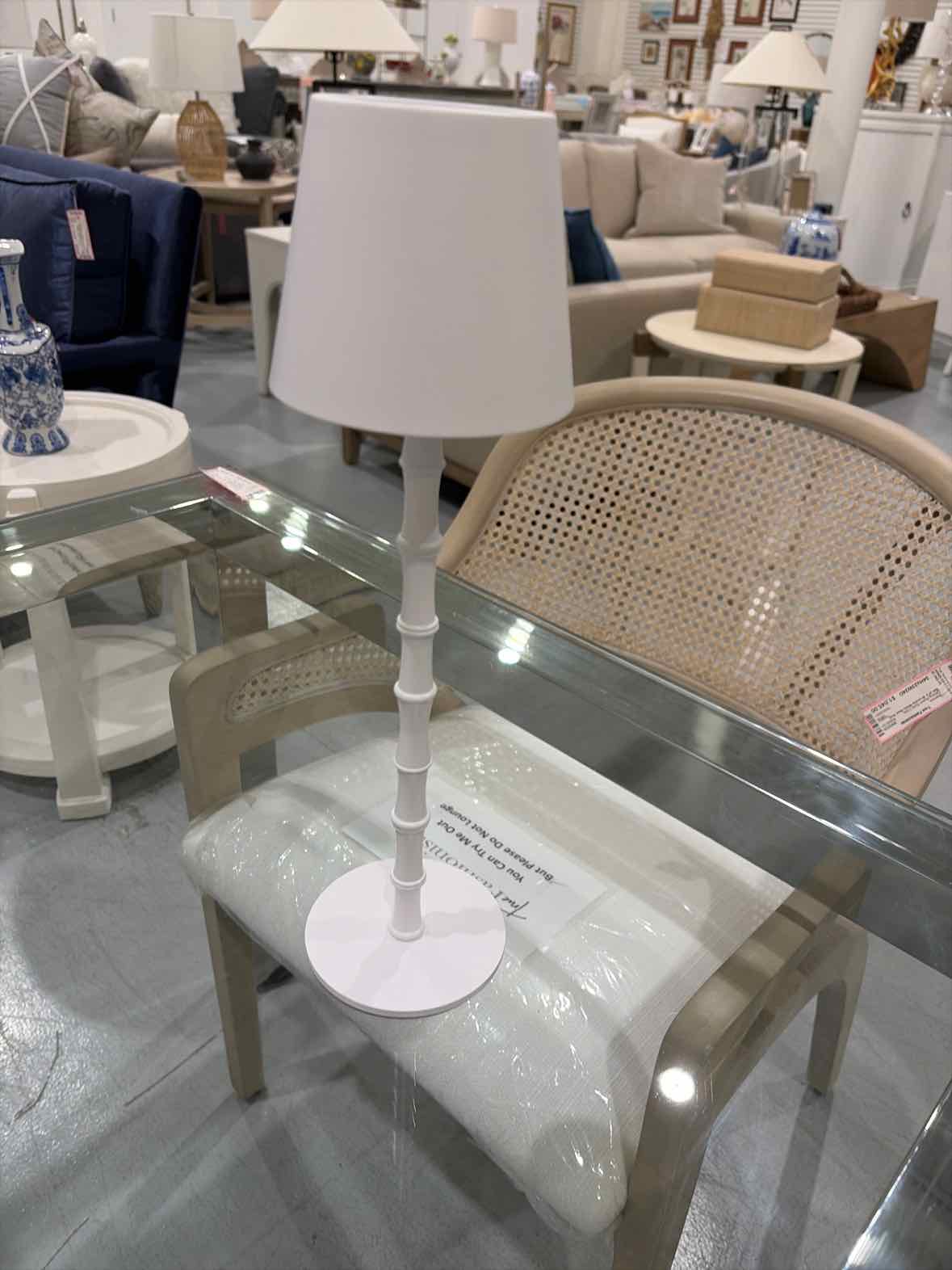 White Bamboo LED Portable Cordless Lamp | True Fashionistas.